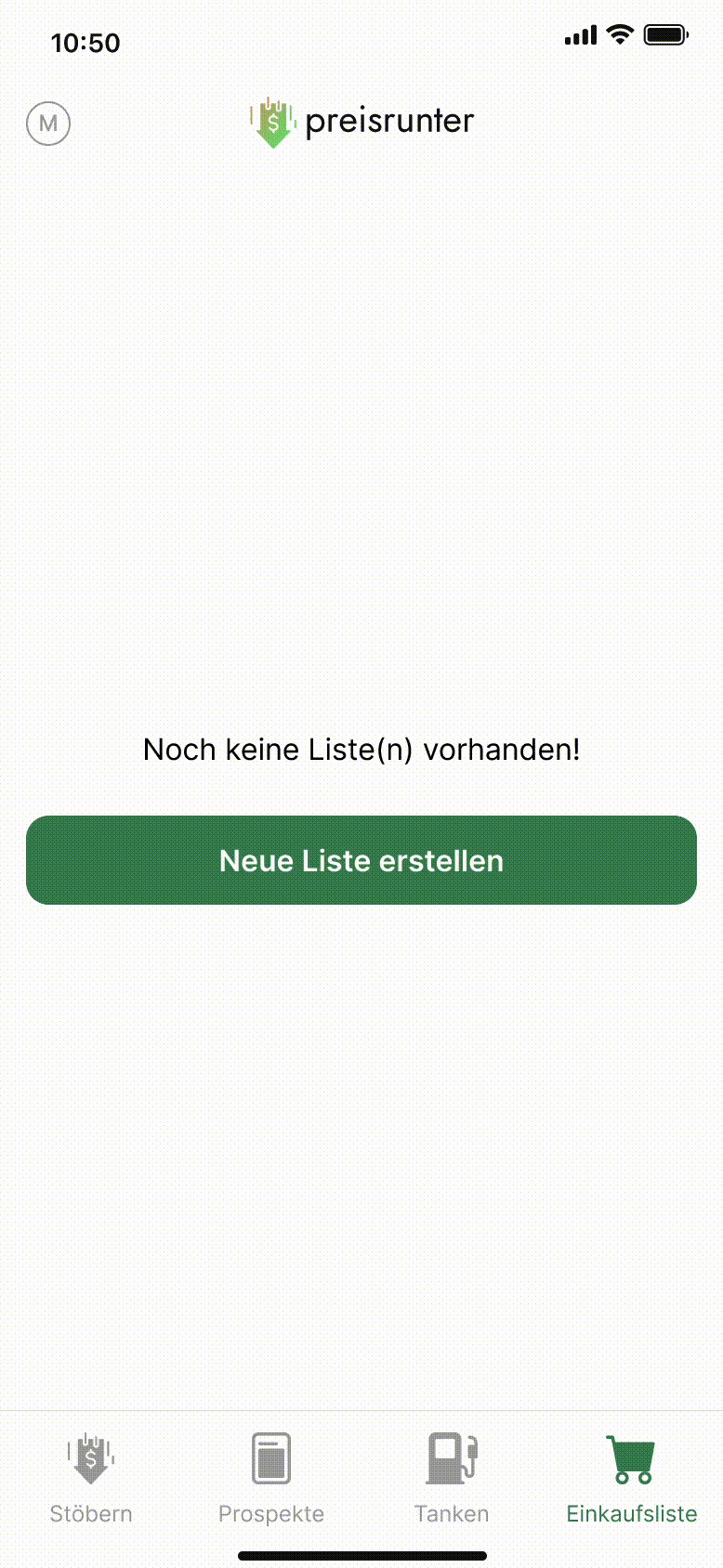 Vorschau Einkaufsliste