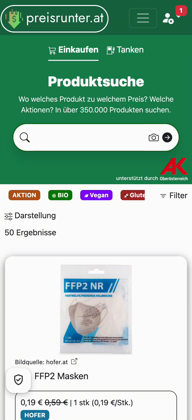 Vorschau Einkaufsliste